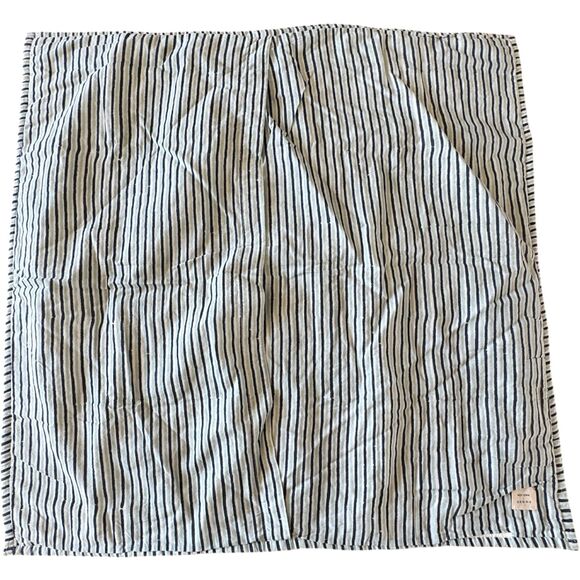 West Elm + Rhode Mushroom Floral Stripe Reversible Cotton Percale Euro Sham - Picture 2 of 8